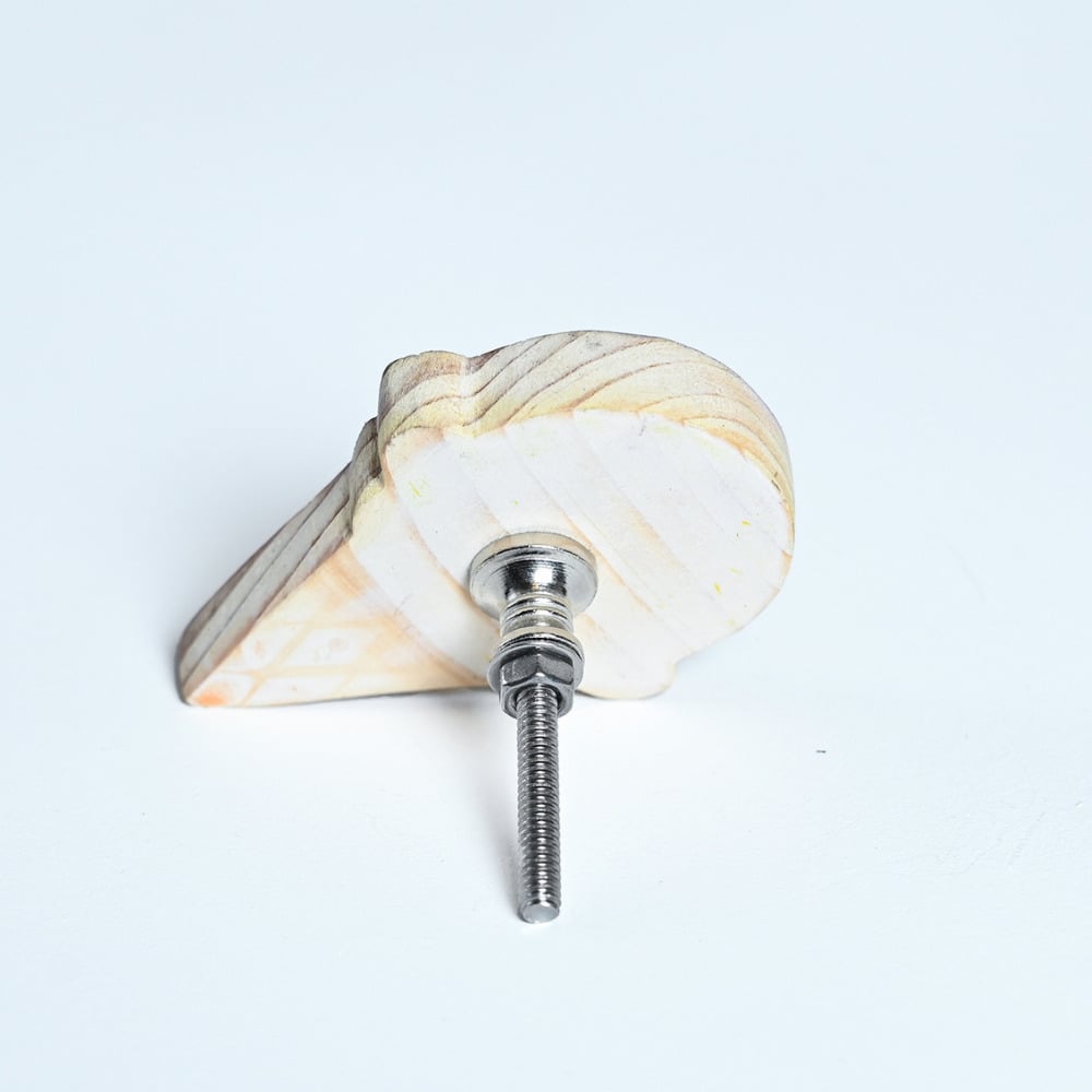 Handmade Pine Wood Purple Ice Cream Knob for Kids